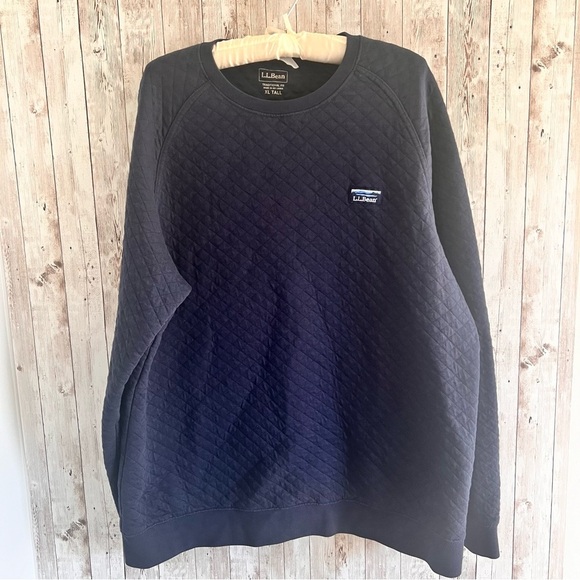 L.L. Bean Men's Navy Quilted Sweatshirt XL Tall - Picture 1 of 4